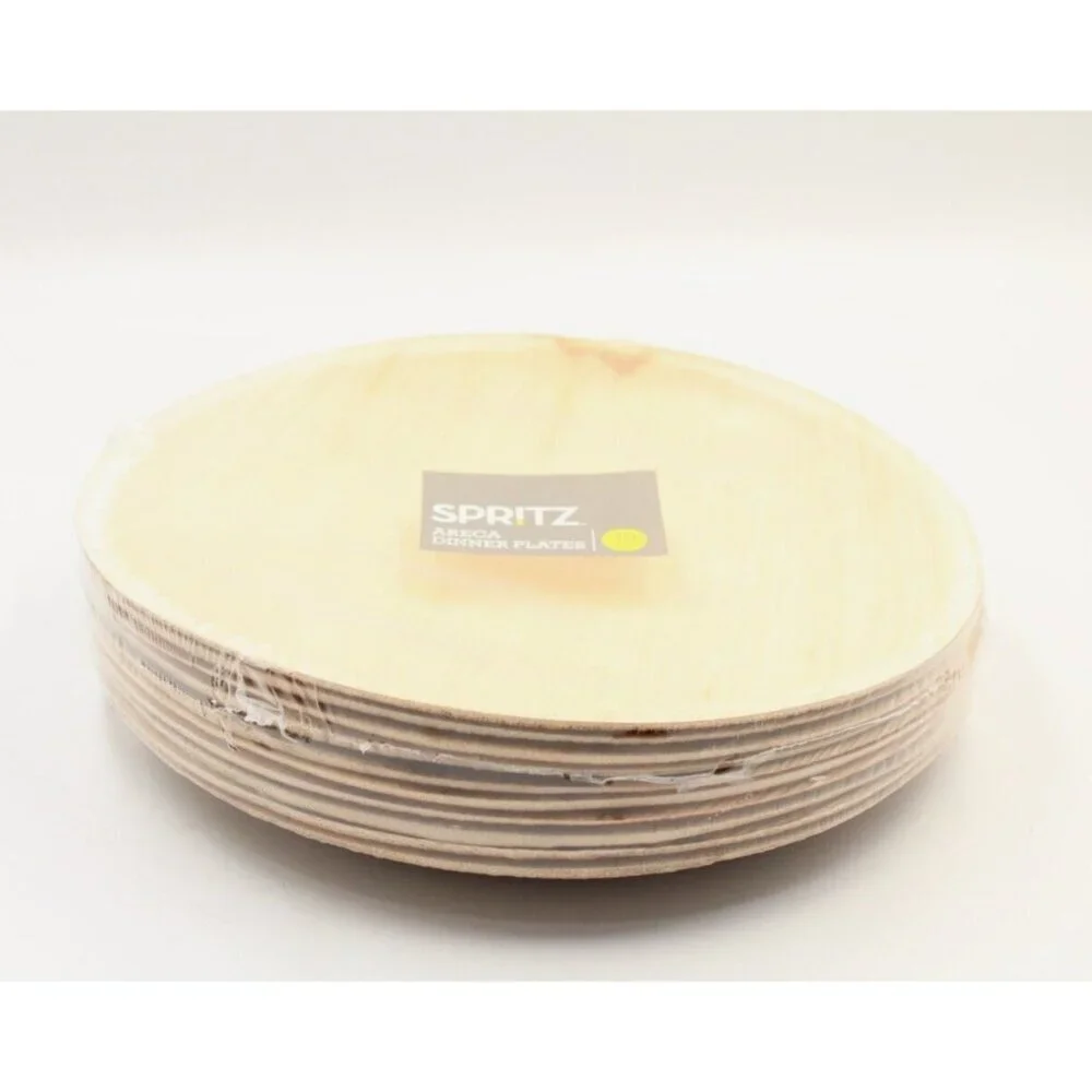 Set of 10 Spritz Areca Palm Leaf Dinner Plates, NEW